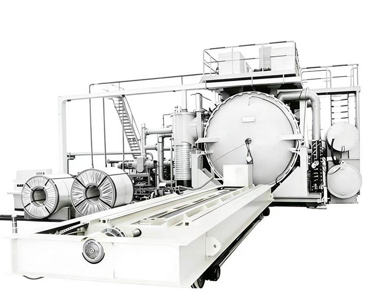 KHVT-W系列卧式大卷重宽幅钛卷板真空退火炉